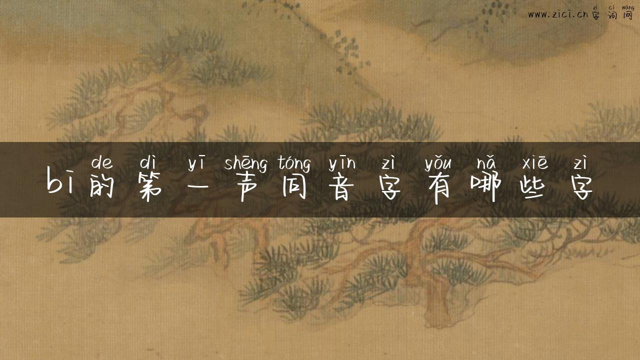 bi的第一声同音字有哪些字