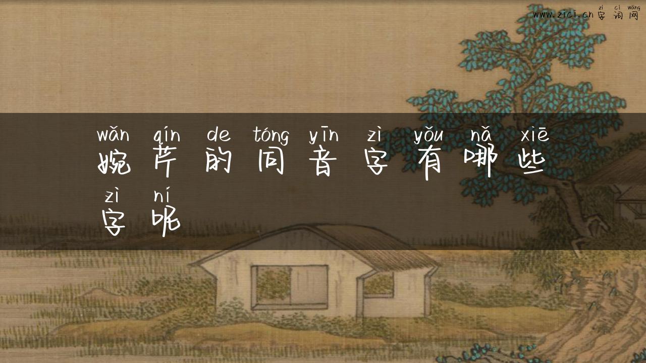 婉芹的同音字有哪些字呢