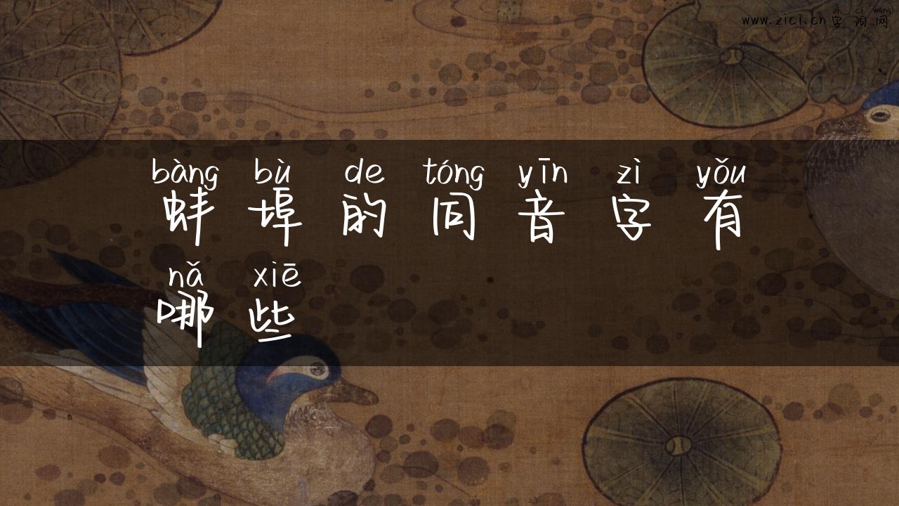 蚌埠的同音字有哪些