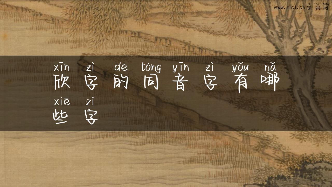 欣字的同音字有哪些字