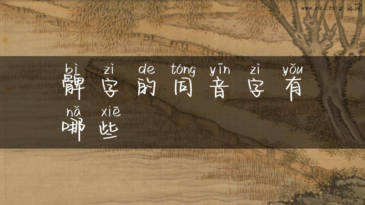 髀字的同音字有哪些