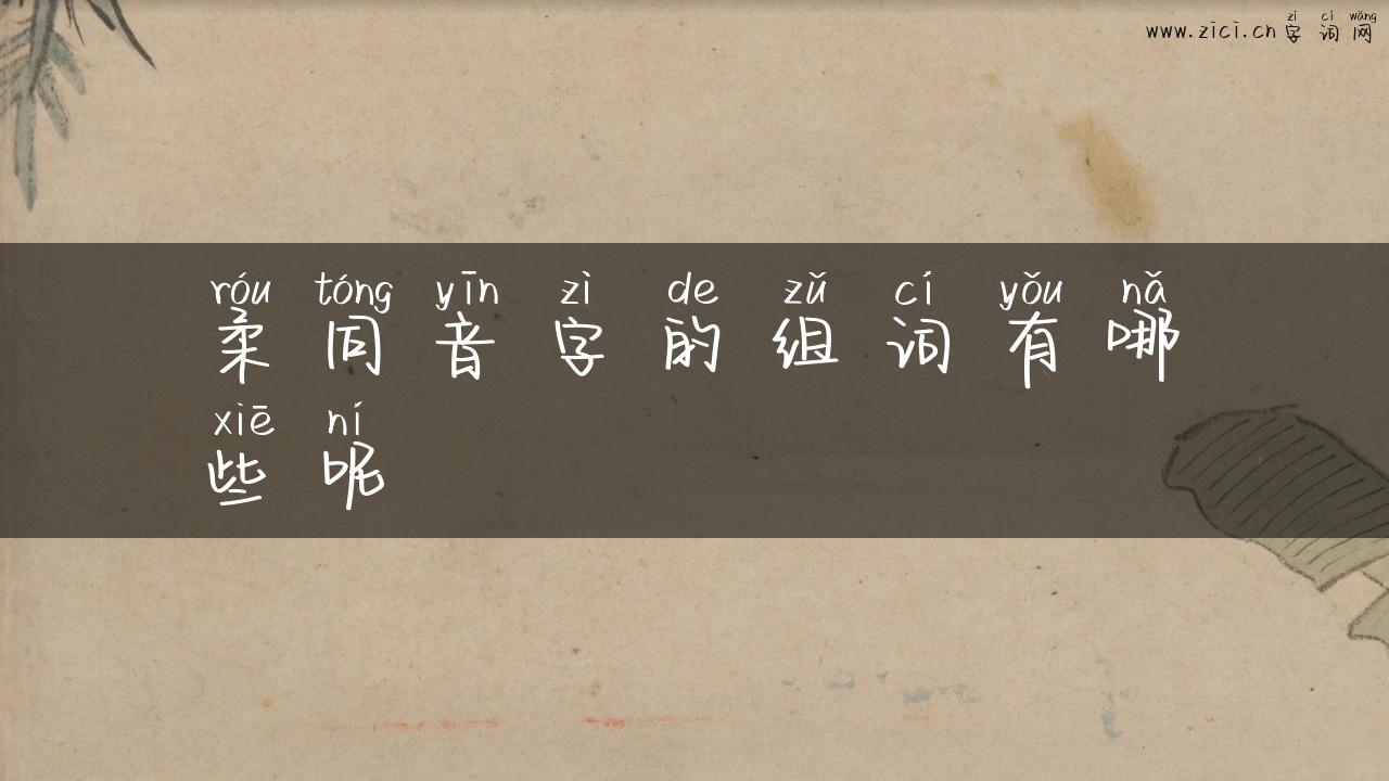 柔同音字的组词有哪些呢