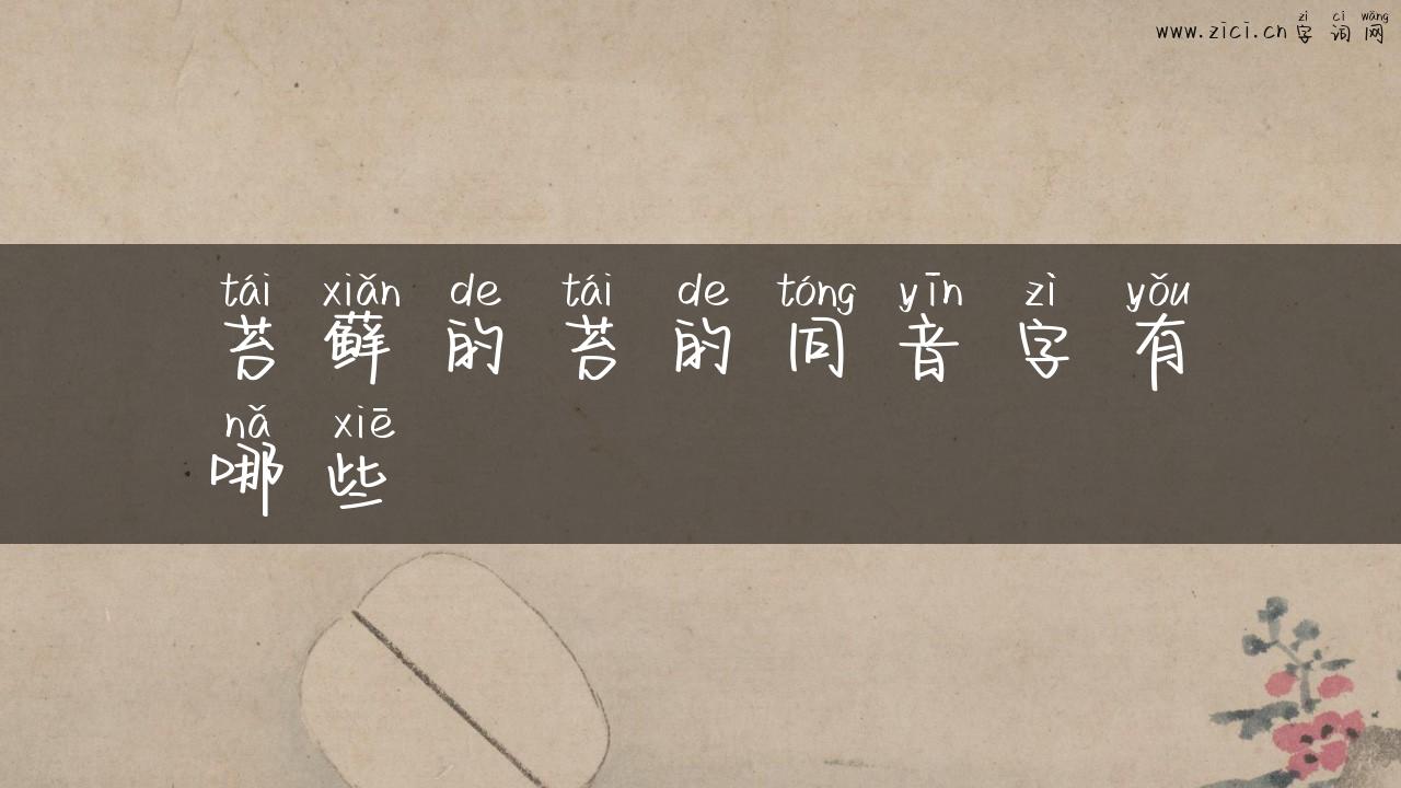 苔藓的苔的同音字有哪些