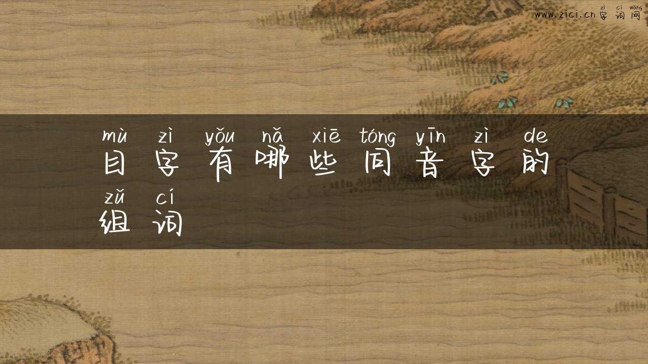 目字有哪些同音字的组词