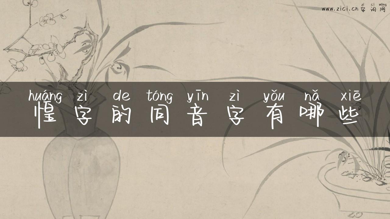 惶字的同音字有哪些