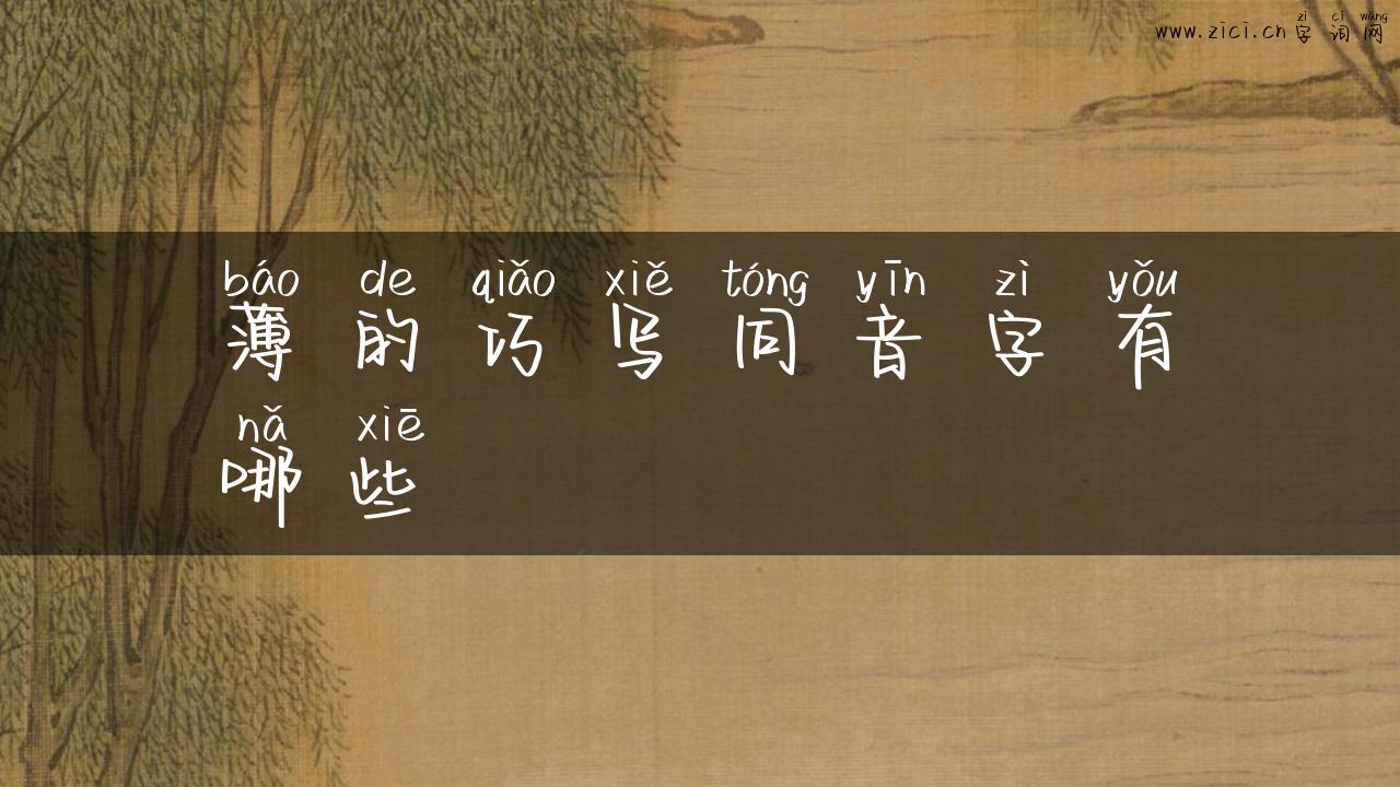 薄的巧写同音字有哪些