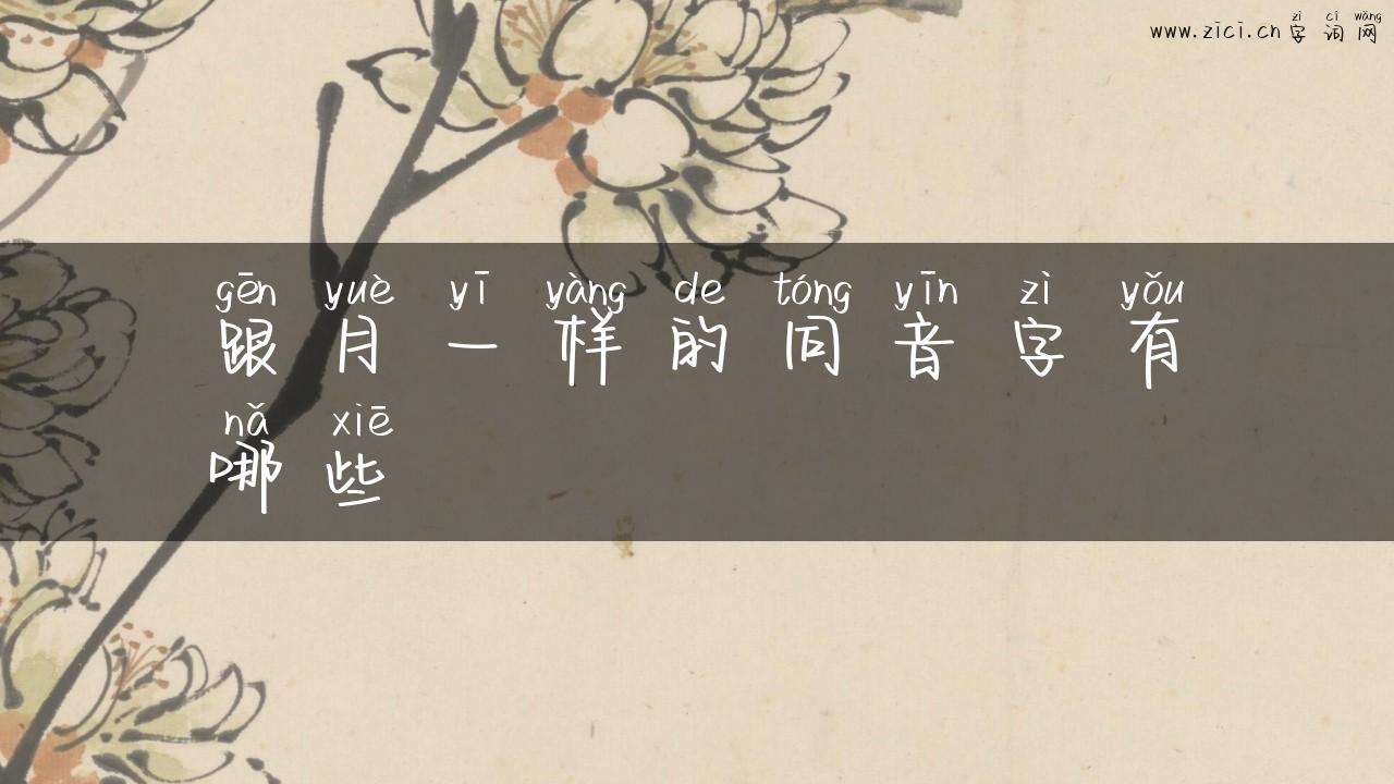跟月一样的同音字有哪些