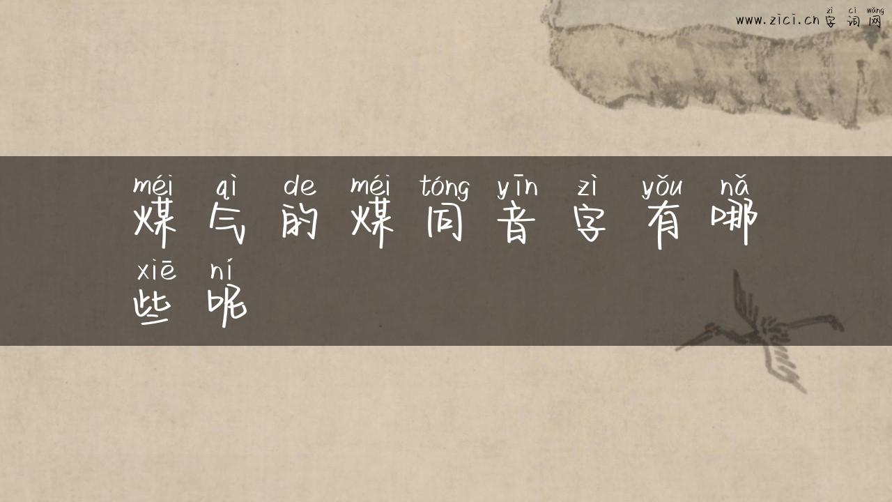 煤气的煤同音字有哪些呢