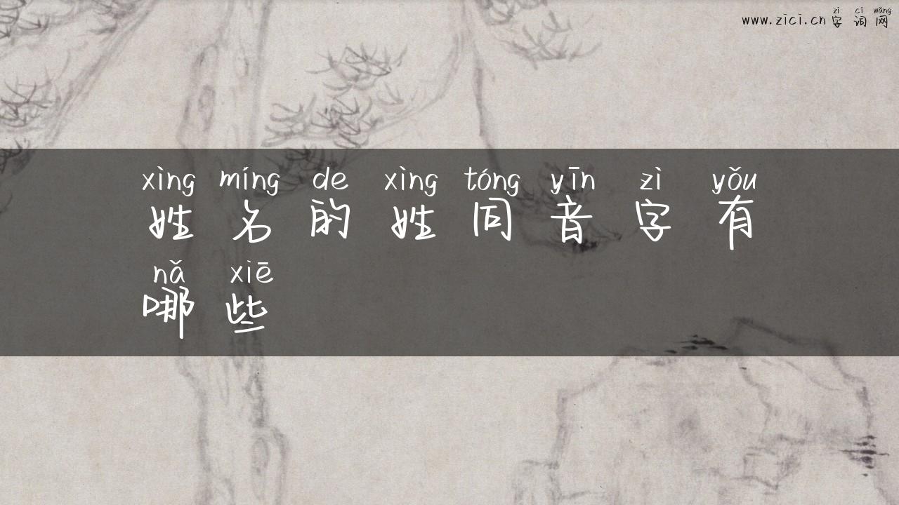 姓名的姓同音字有哪些
