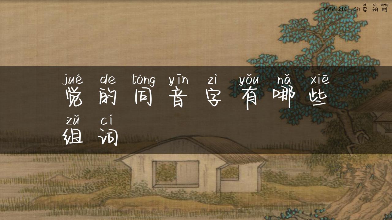 觉的同音字有哪些组词