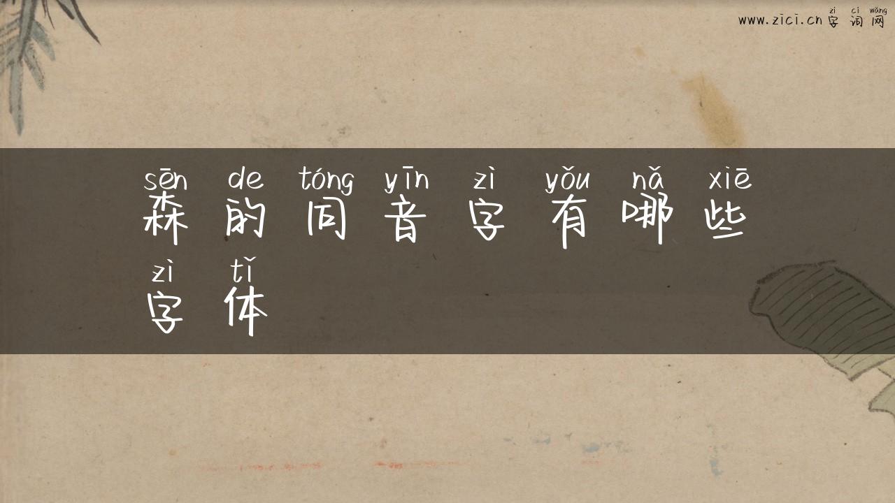 森的同音字有哪些字体
