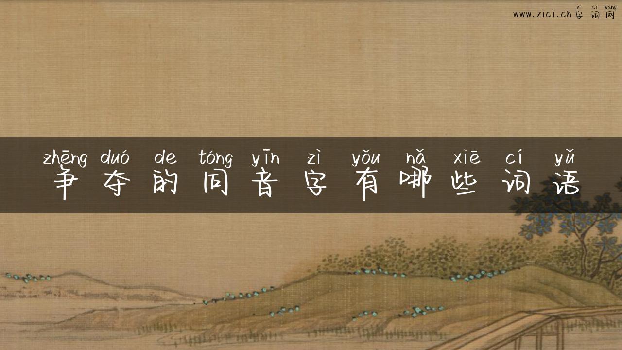争夺的同音字有哪些词语