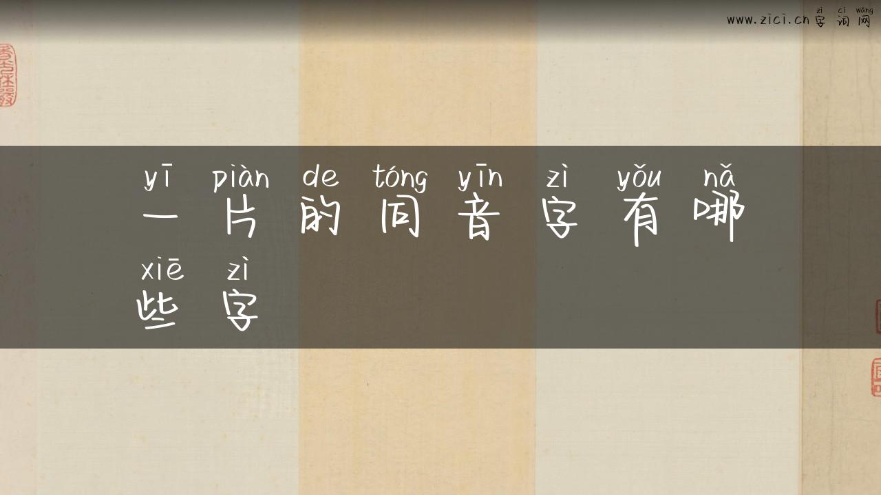 一片的同音字有哪些字