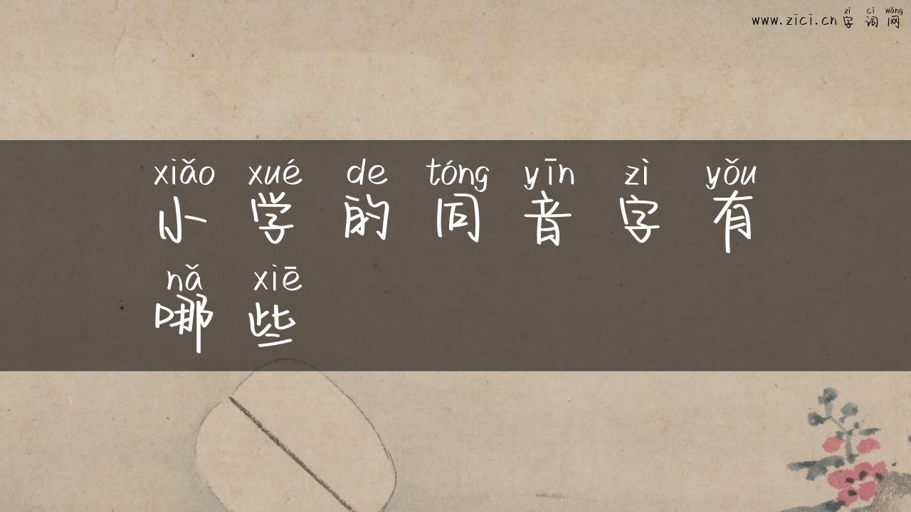 小学的同音字有哪些