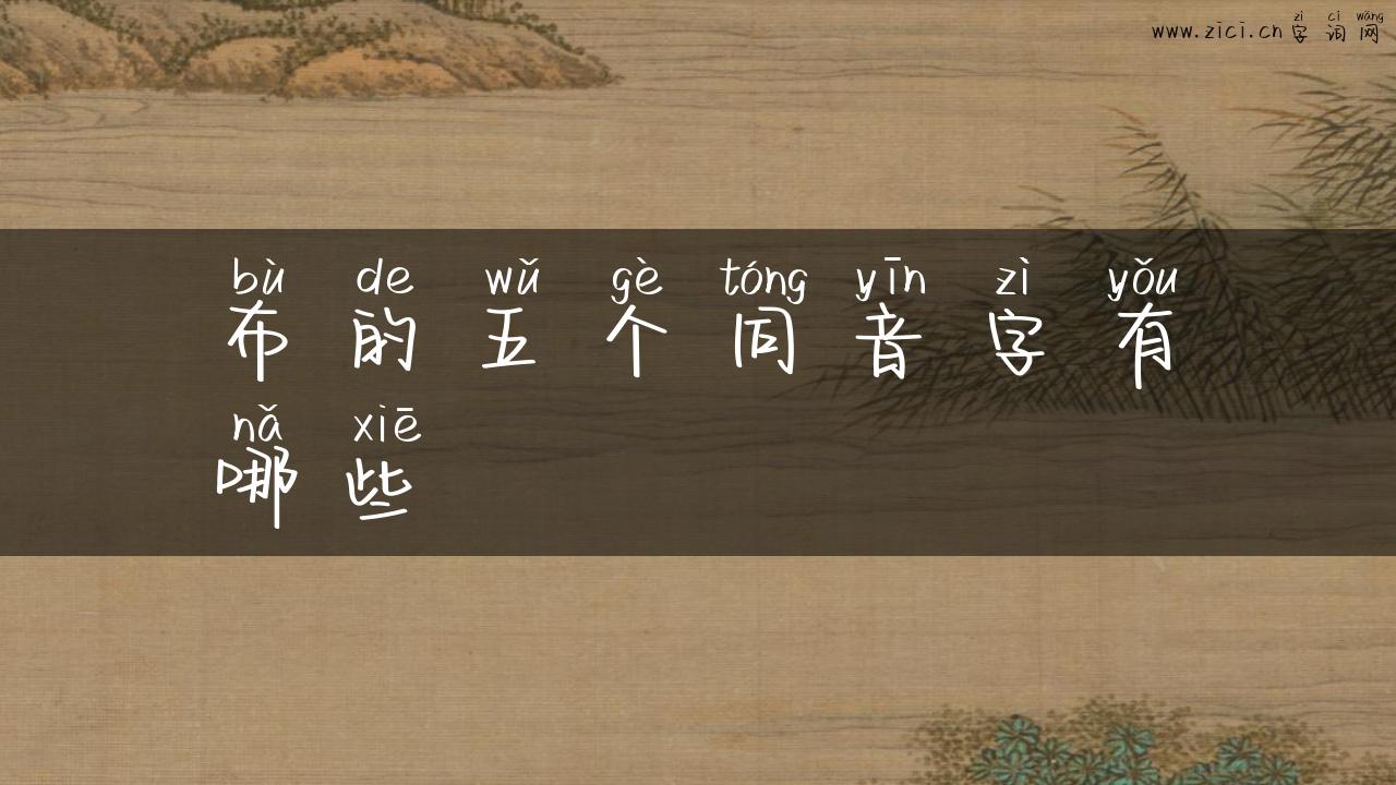 布的五个同音字有哪些