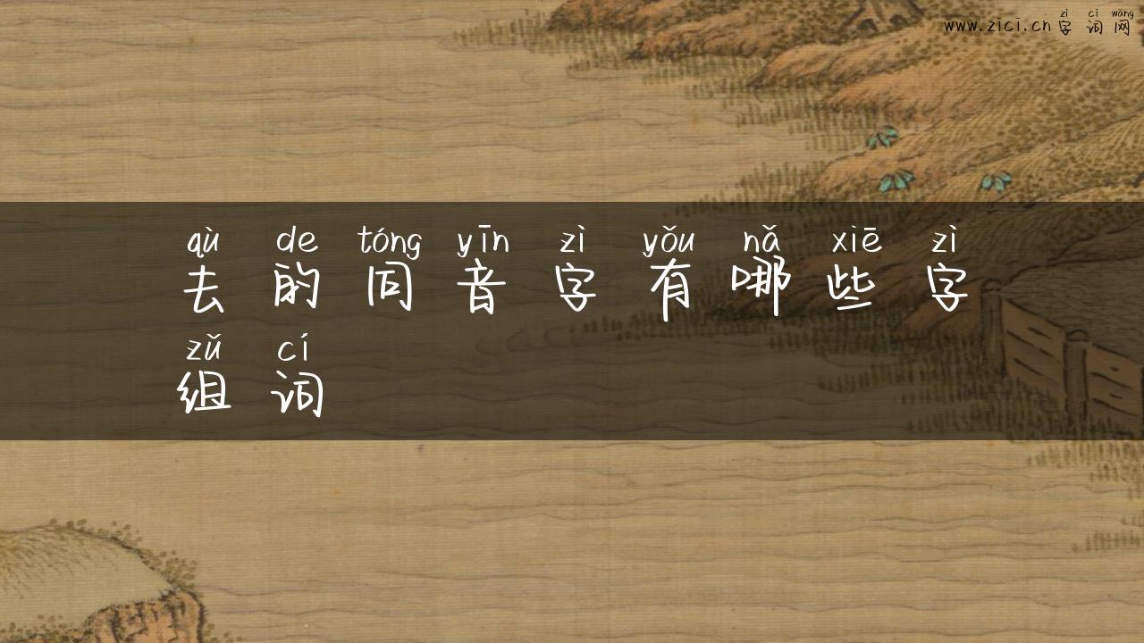 去的同音字有哪些字组词