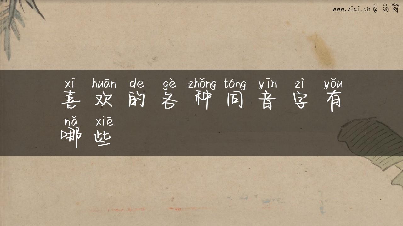 喜欢的各种同音字有哪些