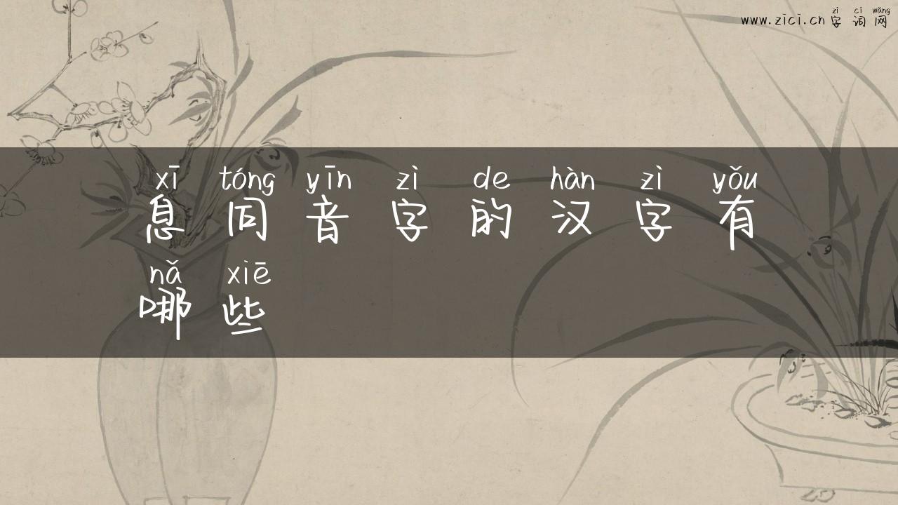 息同音字的汉字有哪些