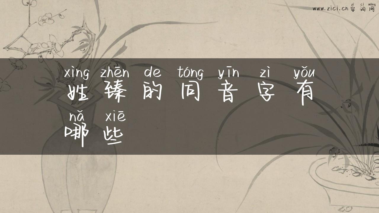 姓臻的同音字有哪些