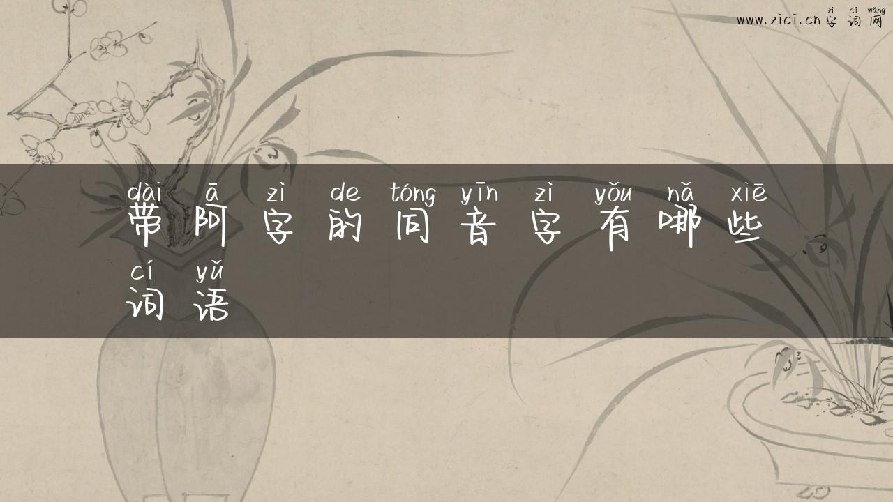带阿字的同音字有哪些词语
