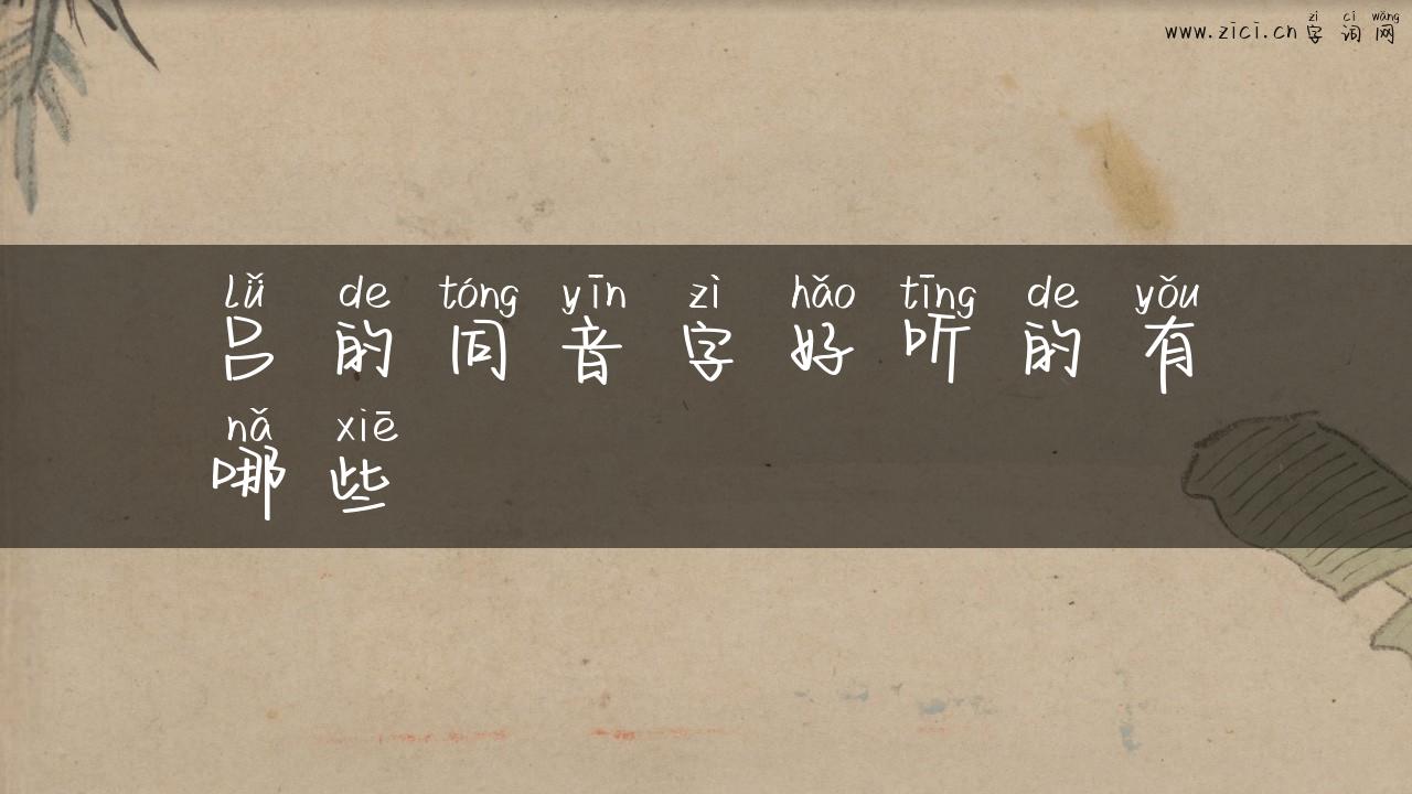 吕的同音字好听的有哪些