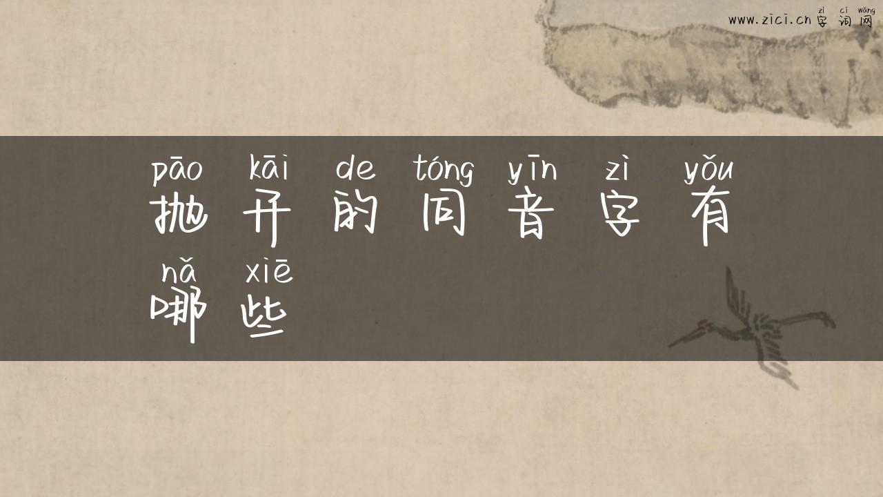 抛开的同音字有哪些