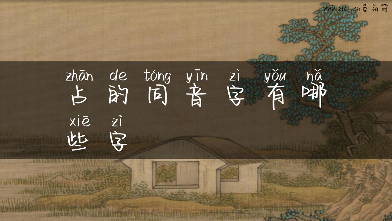 占的同音字有哪些字