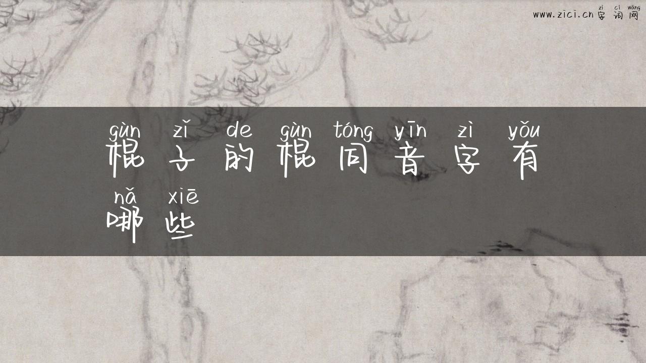 棍子的棍同音字有哪些