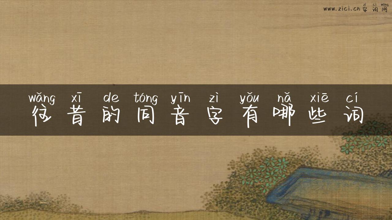 往昔的同音字有哪些词