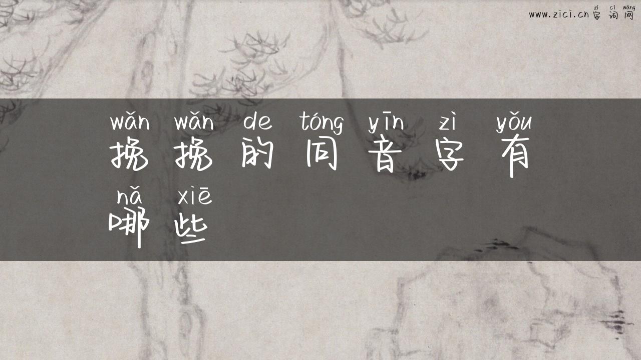 挽挽的同音字有哪些