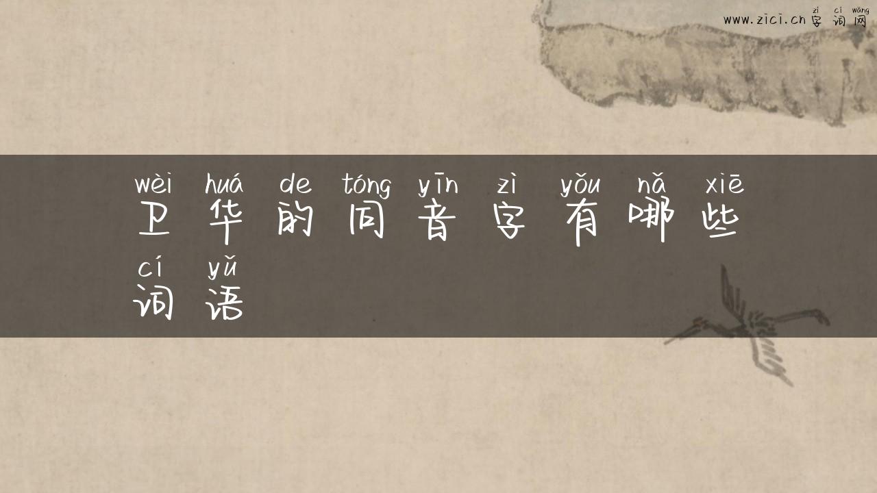 卫华的同音字有哪些词语