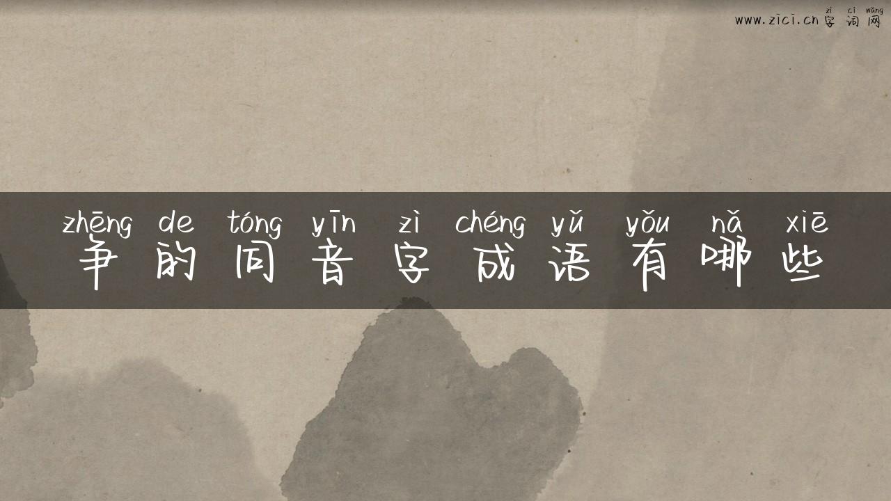 争的同音字成语有哪些