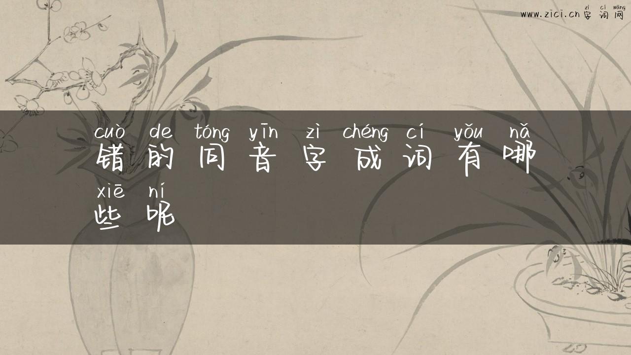 错的同音字成词有哪些呢