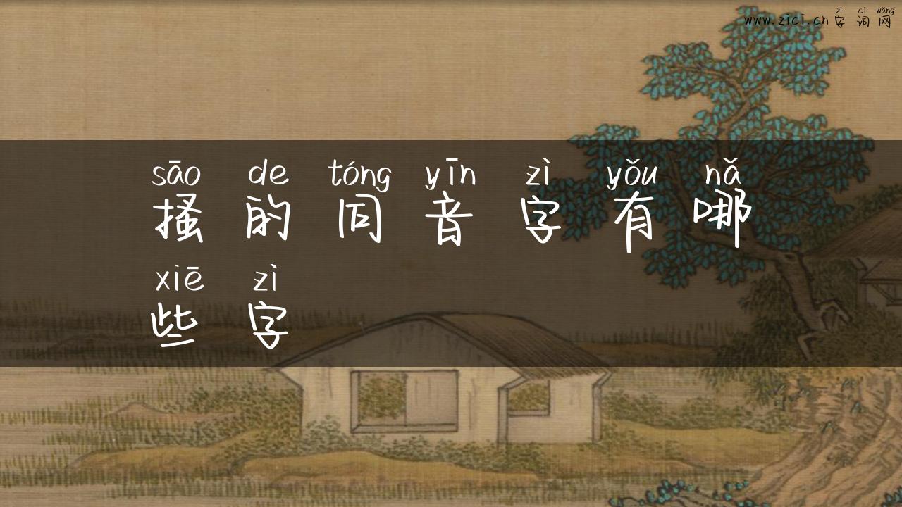 搔的同音字有哪些字