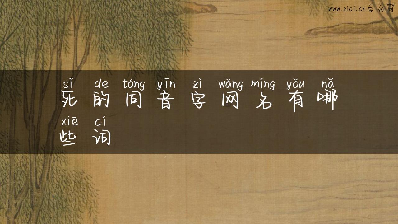 死的同音字网名有哪些词