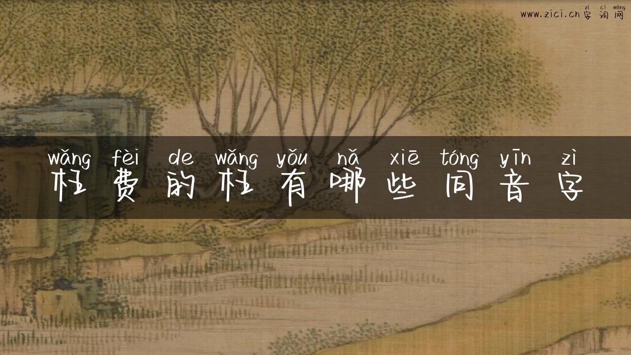 枉费的枉有哪些同音字