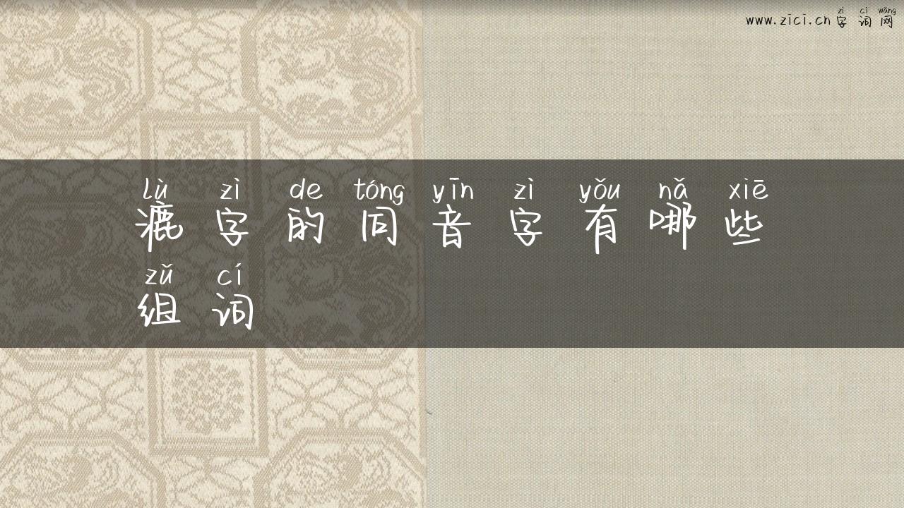 漉字的同音字有哪些组词