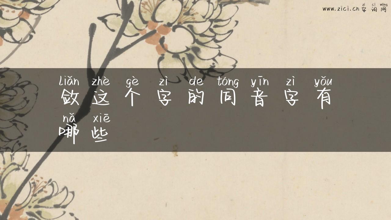 敛这个字的同音字有哪些