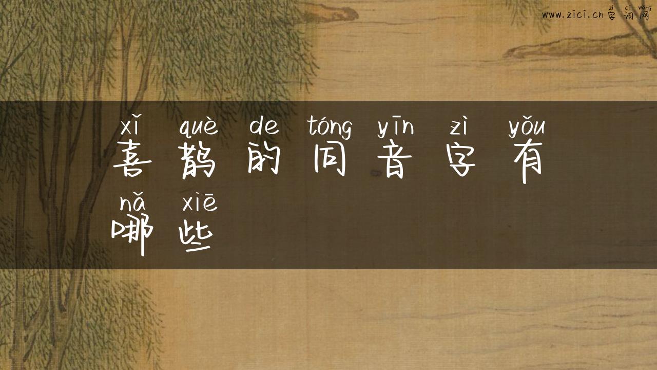 喜鹊的同音字有哪些