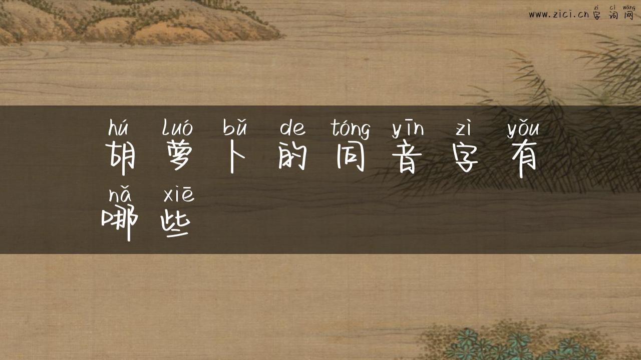 胡萝卜的同音字有哪些