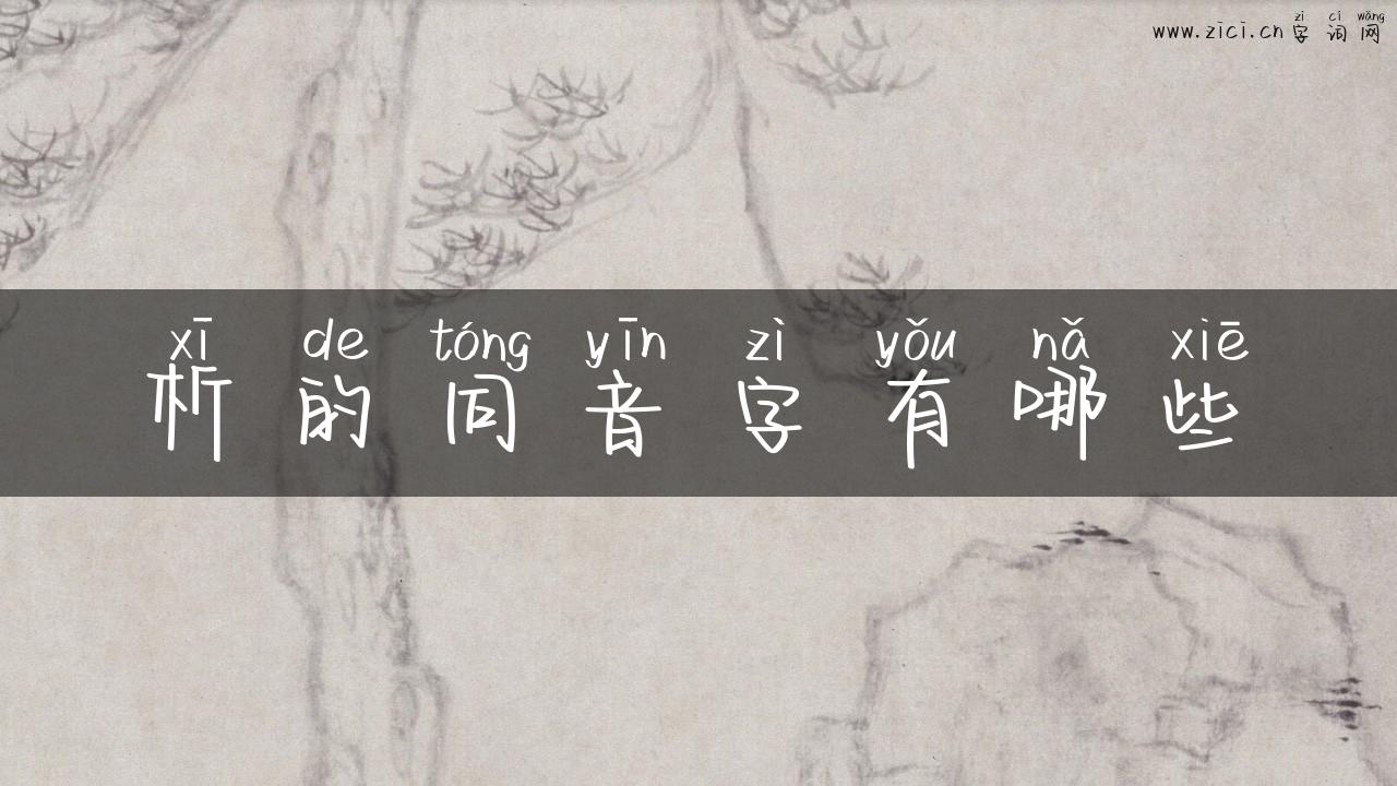 析的同音字有哪些