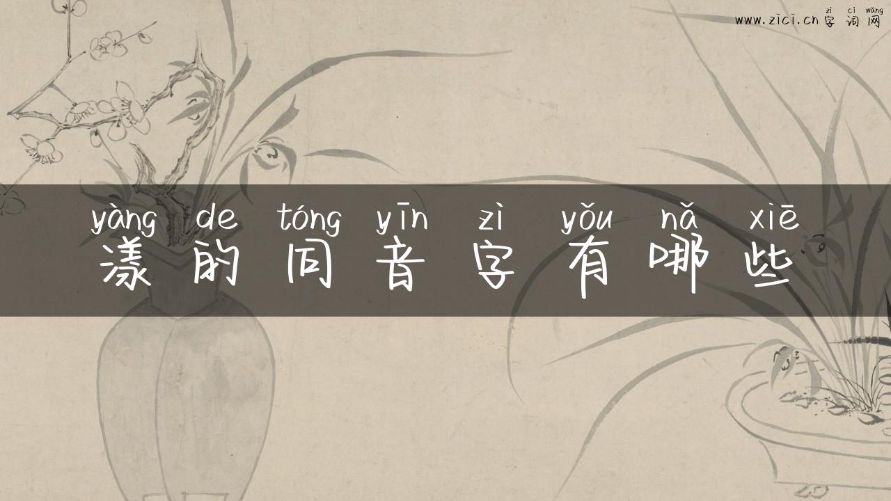 漾的同音字有哪些