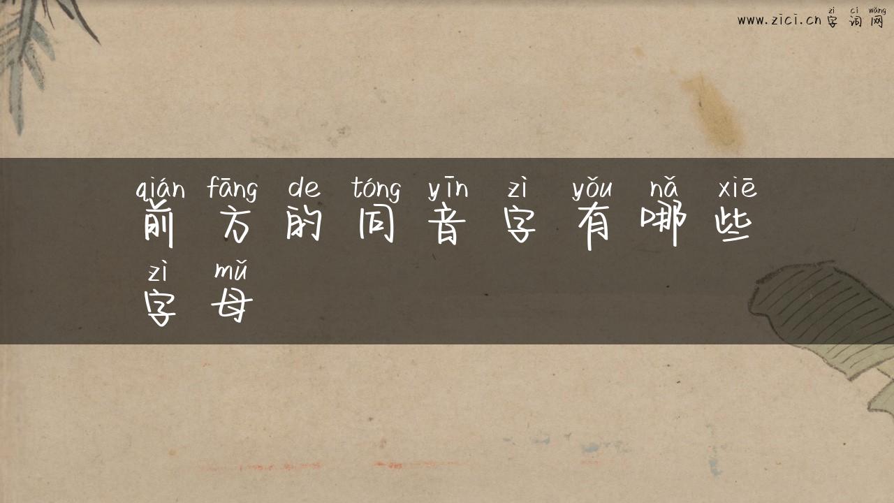前方的同音字有哪些字母