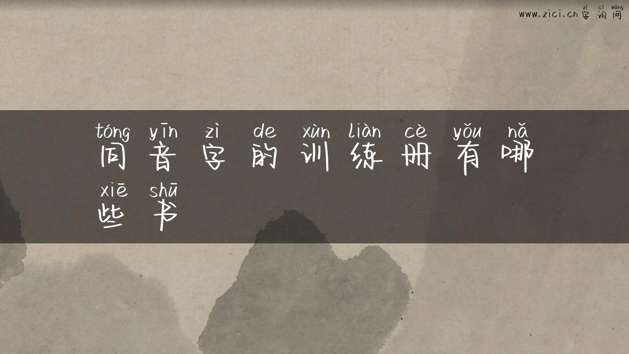 同音字的训练册有哪些书