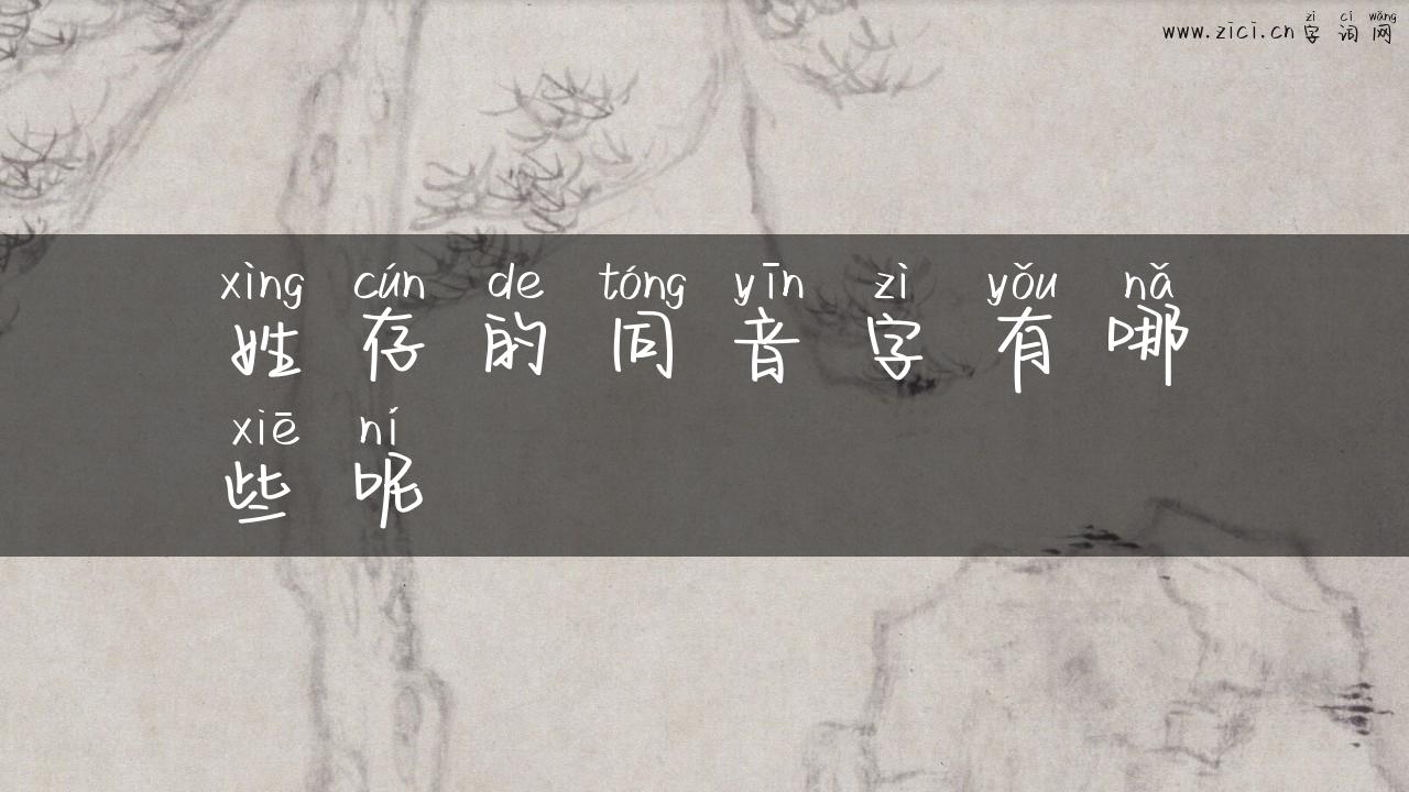 姓存的同音字有哪些呢