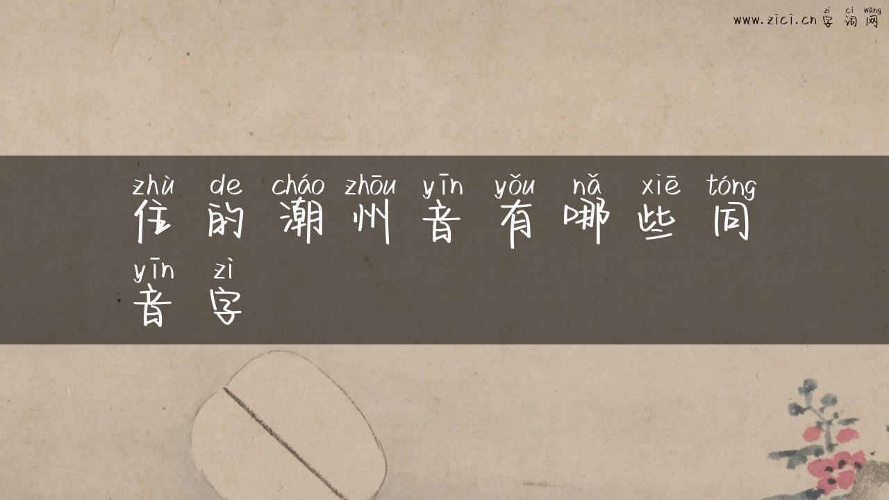 住的潮州音有哪些同音字