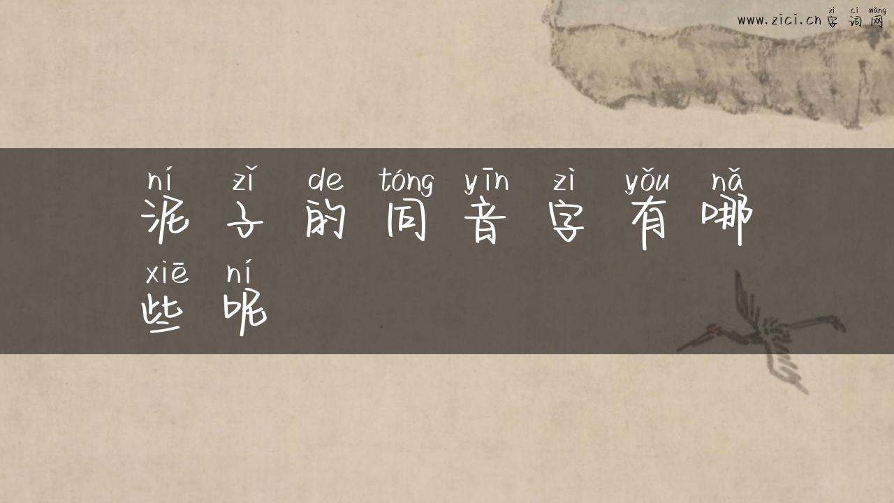 泥子的同音字有哪些呢