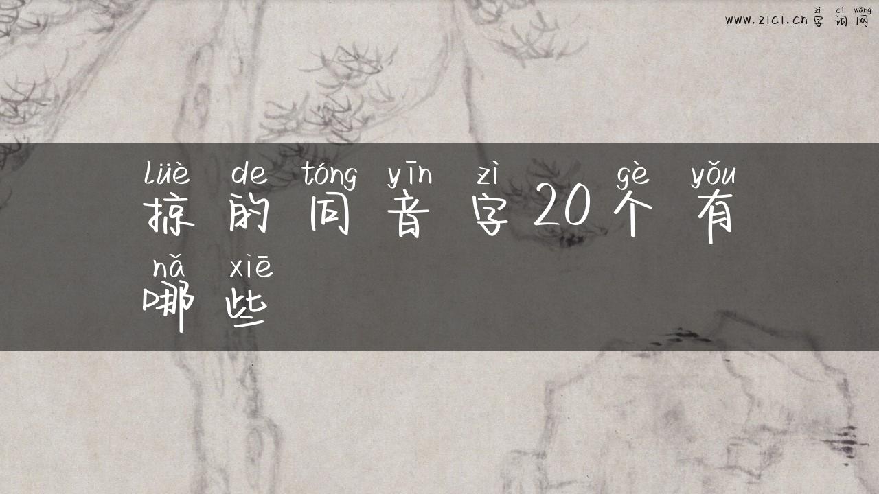 掠的同音字20个有哪些