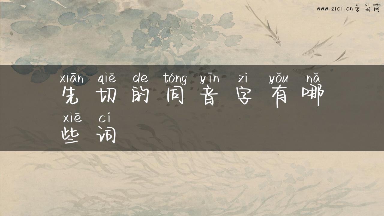 先切的同音字有哪些词