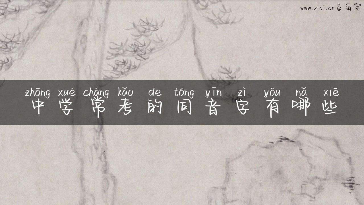 中学常考的同音字有哪些